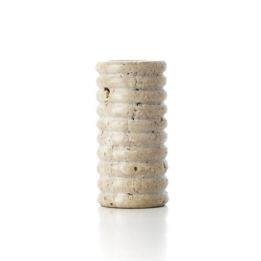 Travertine Tea Light Holder - Beige Stone Candle Holder - Large