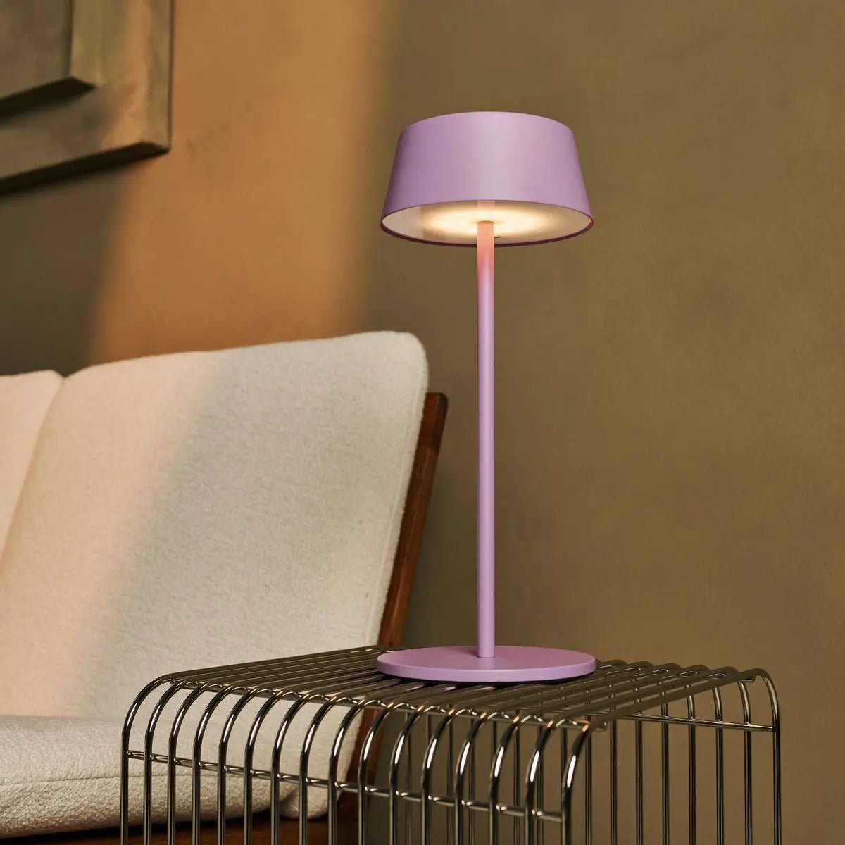 Cordless Table Lamp – Violet Rechargeable Dimmable LED Lamp