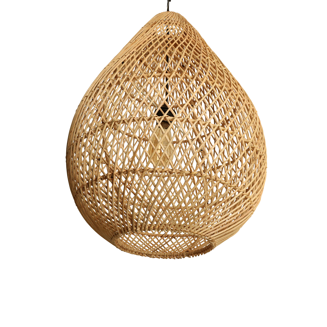 Rattan Pendant Light - Natural Drop Hanging Lamp, Handwoven