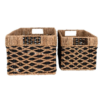 Salar Baskets - Black/Natural, Seagrass - Set of 2