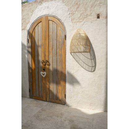Rattan Wall Lamp - Natural Woven Design, Large Size