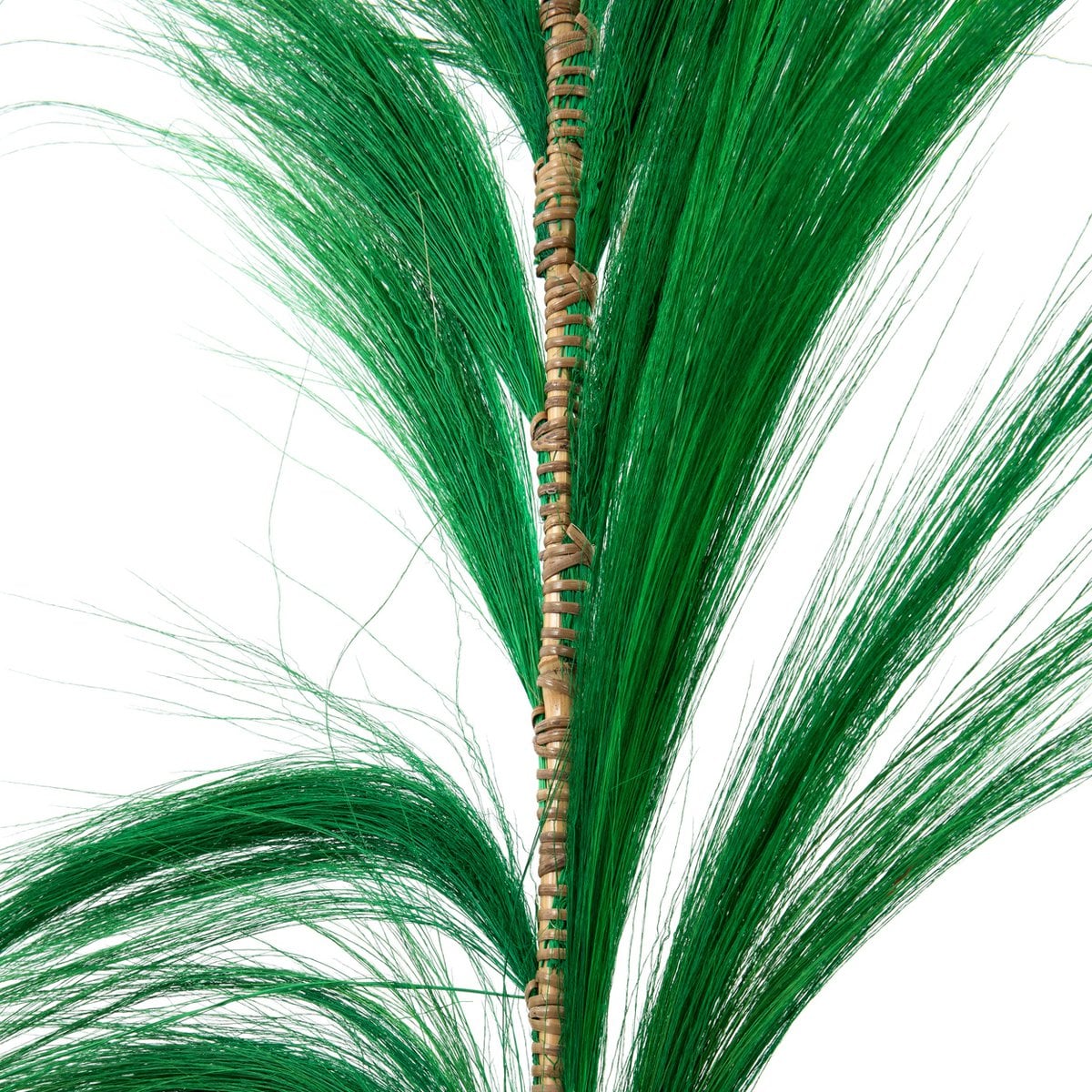 Bamboo Standing Decoration - Emerald Green Leaf Branch