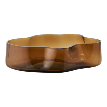 Glass Tray - Smoked Brown Decorative Tray, 29.5x24x7 cm