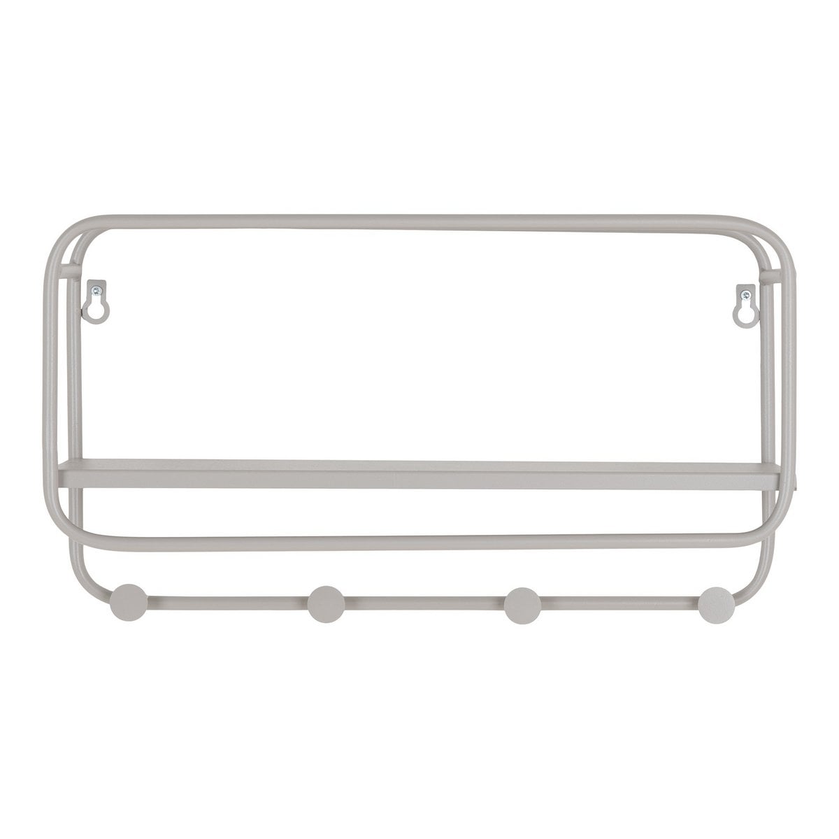 Steel Hat Shelf - Cool Grey Wall-Mounted Organizer, 45 cm