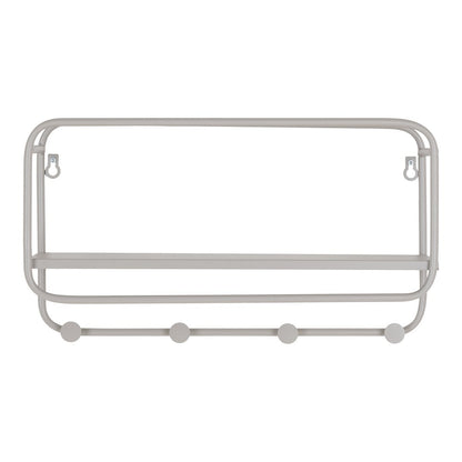 Steel Hat Shelf - Cool Grey Wall-Mounted Organizer, 45 cm
