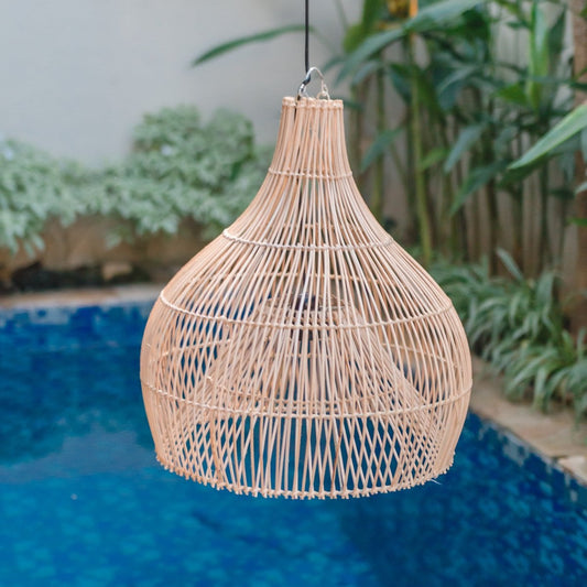 Rattan Pendant Lamp – Handwoven Lampshade with Geometric Design, 40-50cm