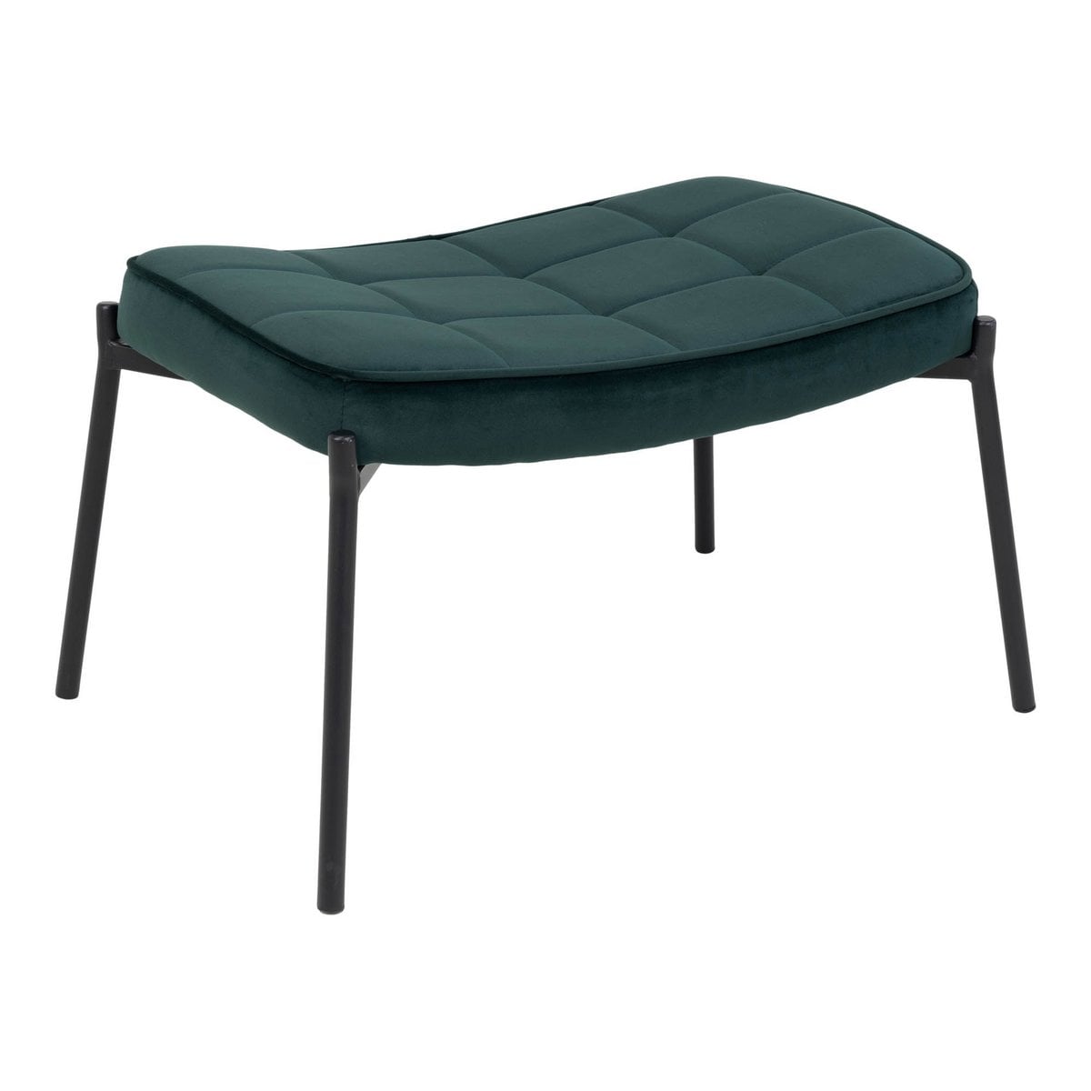 Glasgow Footrest - Velvet, Green - 61x41x36 cm