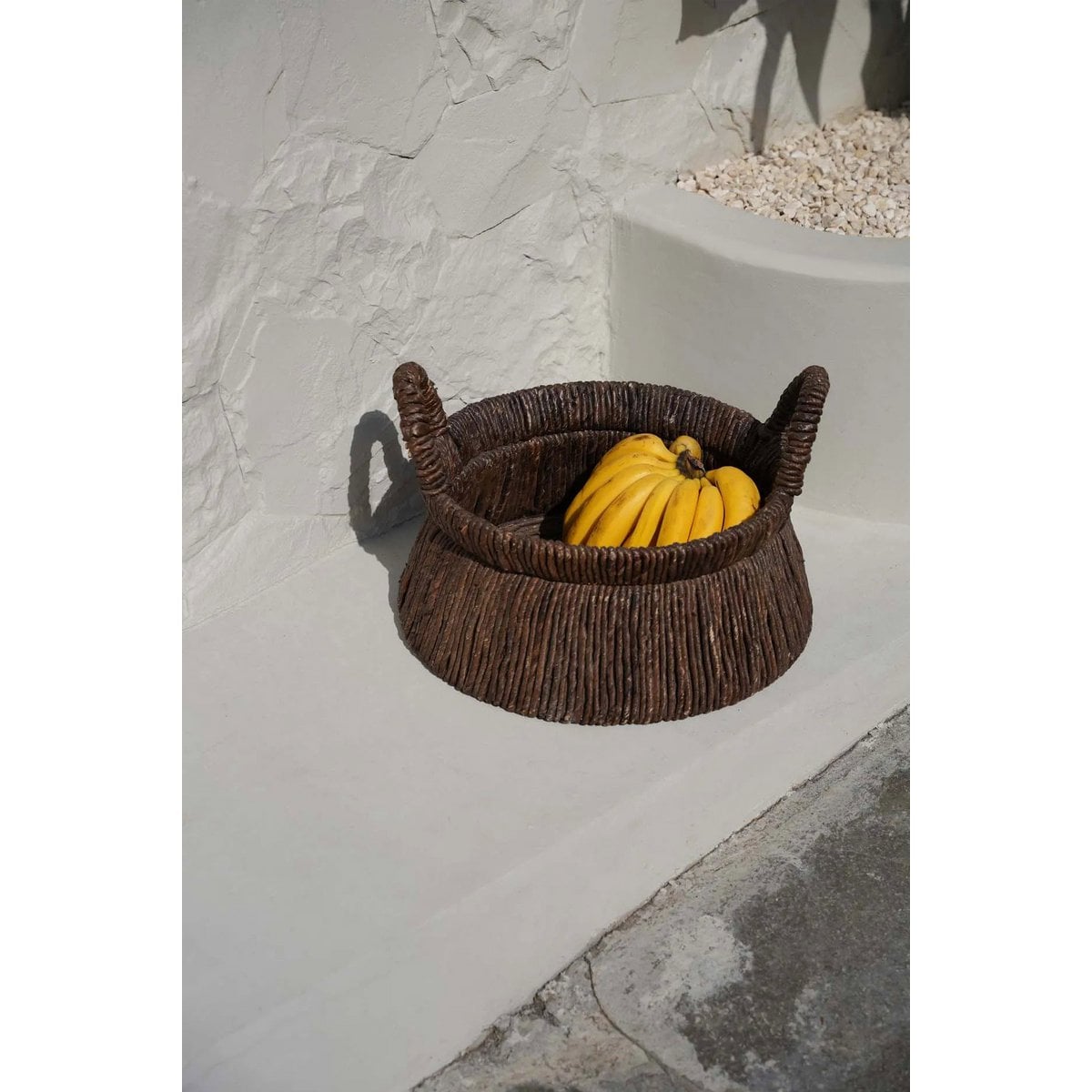 Banana Leaf Storage Basket – Handwoven Triangular Basket, Brown