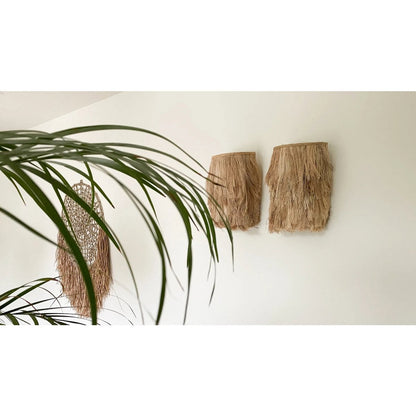 Abaca Wall Light - Natural Woven Sconce - Small