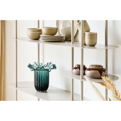 Rieti Shelving unit, 5 shelves, asymmetrical, metal, sand, 31x118x139 cm