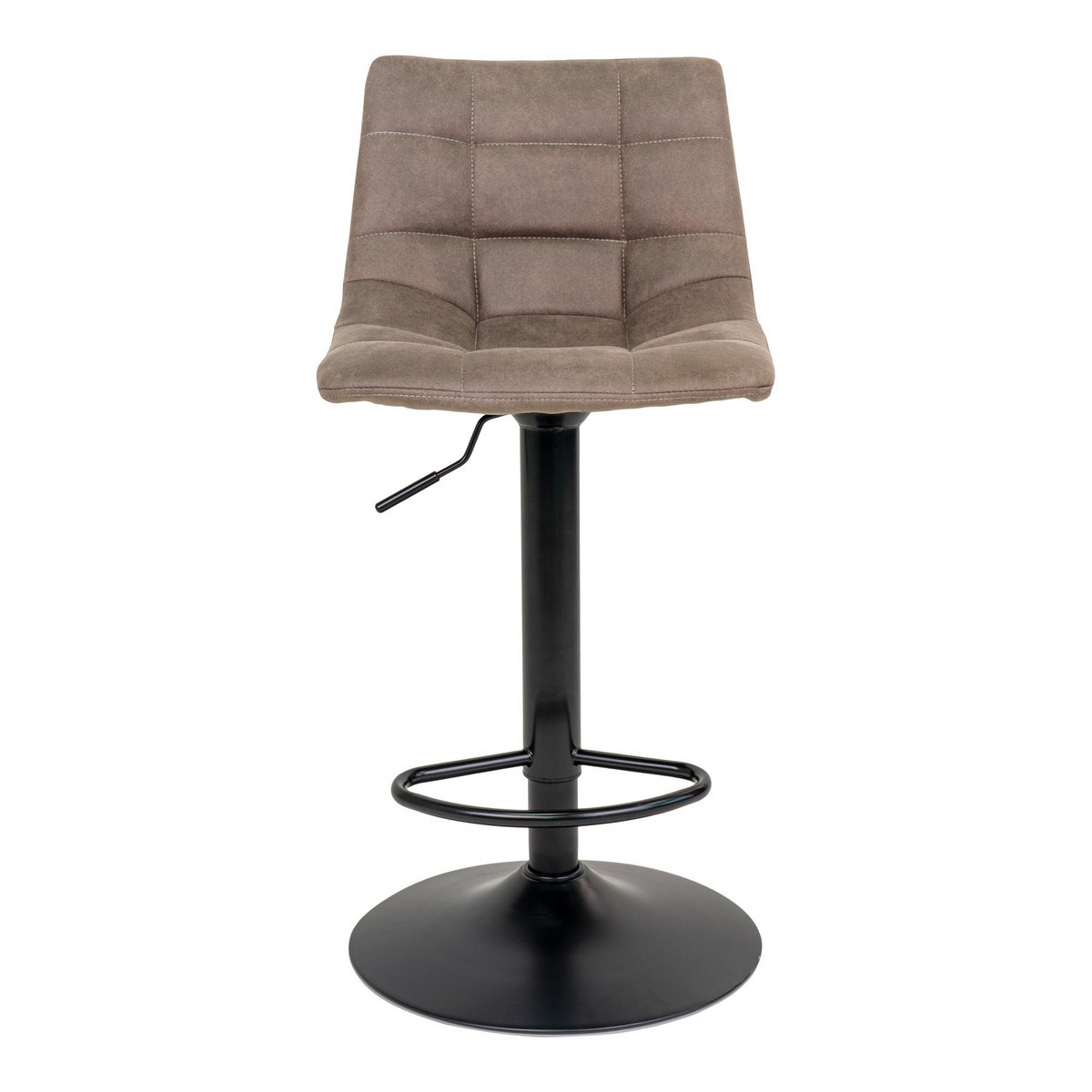 Microfiber Bar Stools - Light Brown Adjustable Height Kitchen Chairs, Set of 2