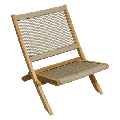 Rope folding lounge chair natural