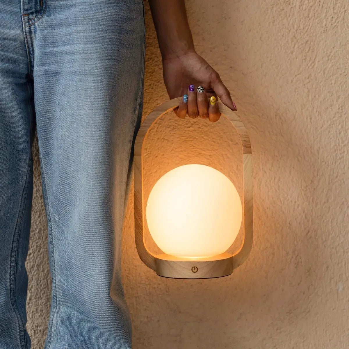 Skye Light Brown Wooden Cordless Lamp | Rechargeable, Dimmable & 3 Light Modes