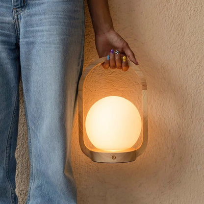 Skye Light Brown Wooden Cordless Lamp | Rechargeable, Dimmable & 3 Light Modes