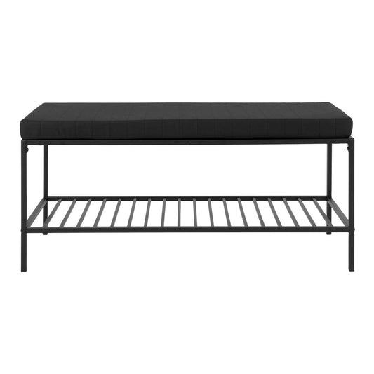 Vita Bench - czarna, stalowa, 100x36x48,5 cm