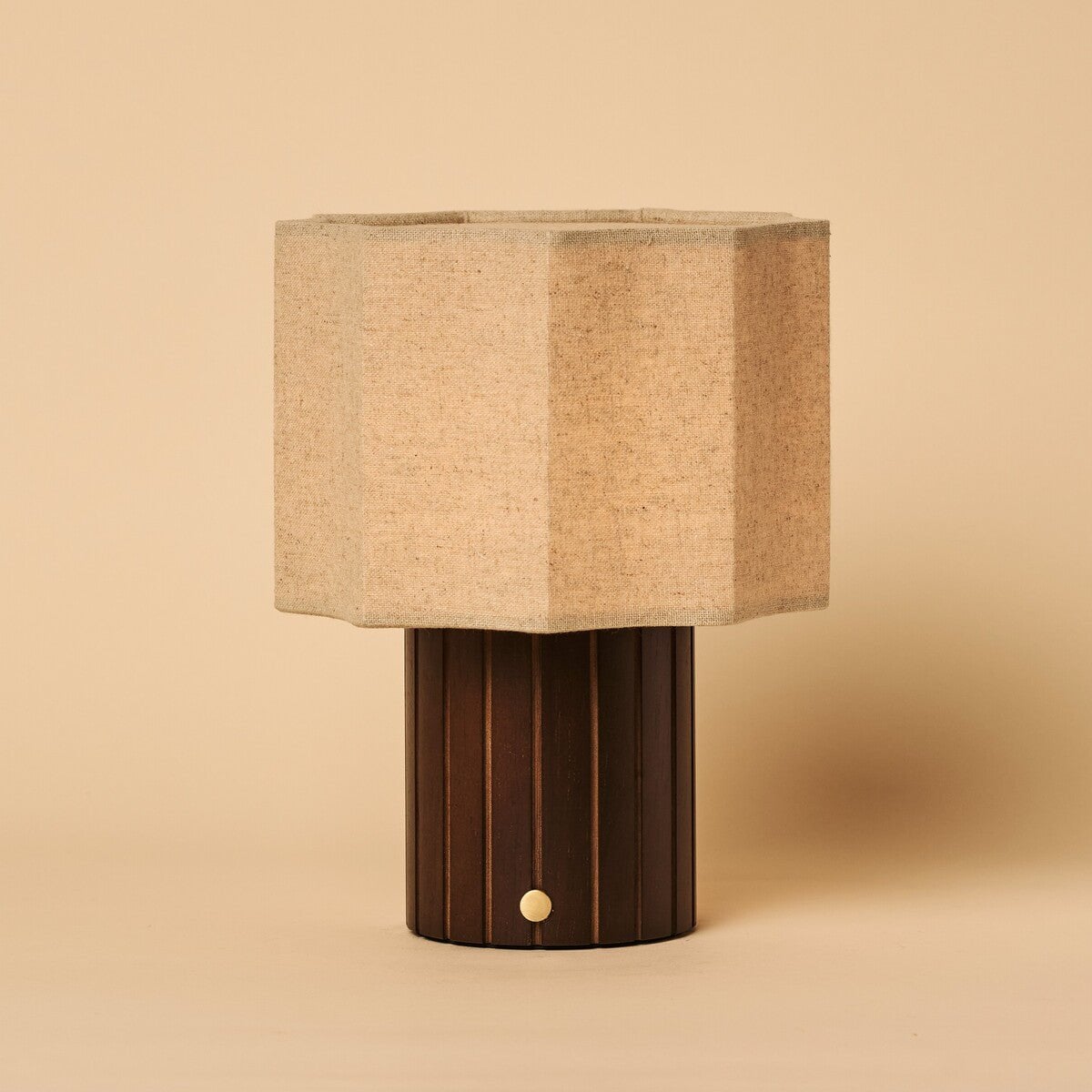 Channa Dark Brown Rechargeable Table Lamp | Linen Blend, Stylish & Functional