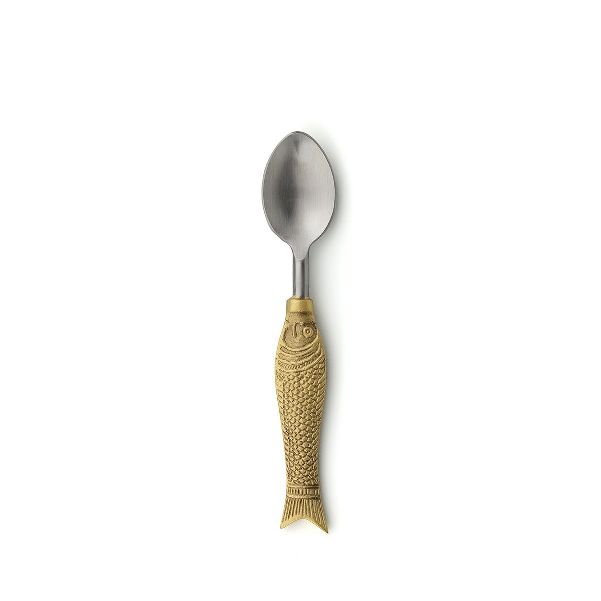 Brass Dessert Spoon - Small Fish Shaped Coffee Spoon