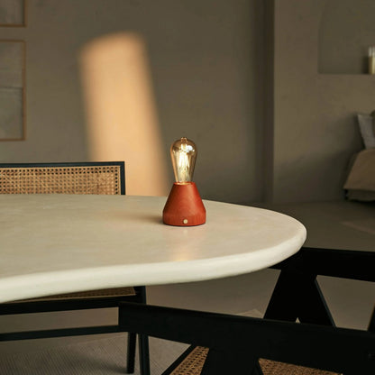 Zavi Chestnut Brown Rechargeable Table Lamp | LED, Cordless & 80-Hour Battery Life