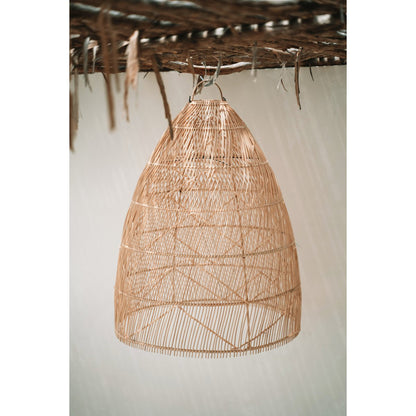 Rattan Pendant Light - Natural Twister, Medium Size
