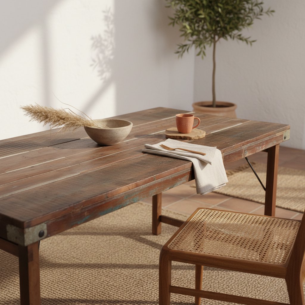 Table à manger marron pliante XL