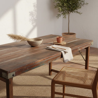 Table à manger marron pliante XL