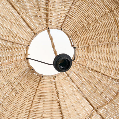 Rattan Pendant Light - XL Natural Wave Design