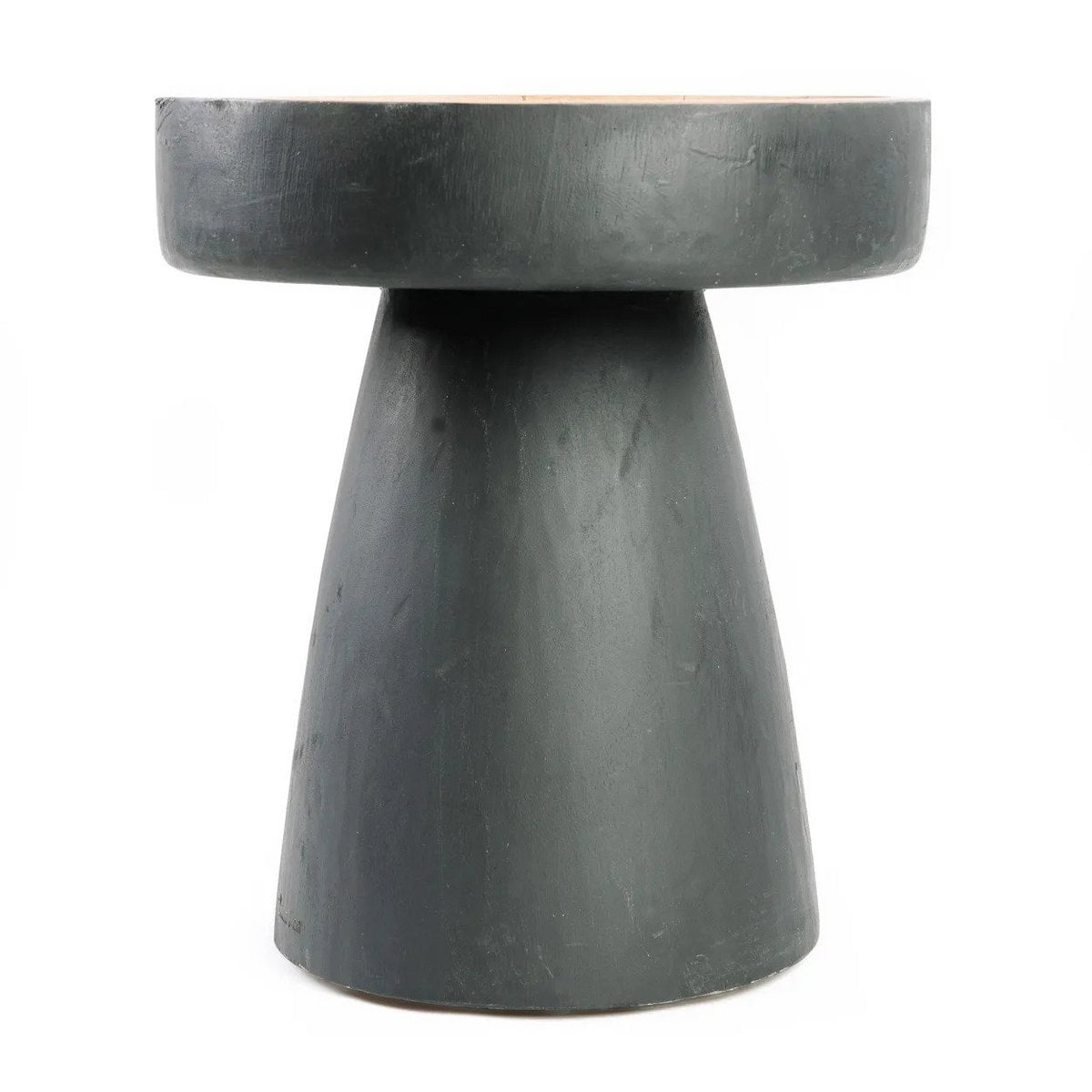Suar Wood Side Table - Black Natural Rayu Design