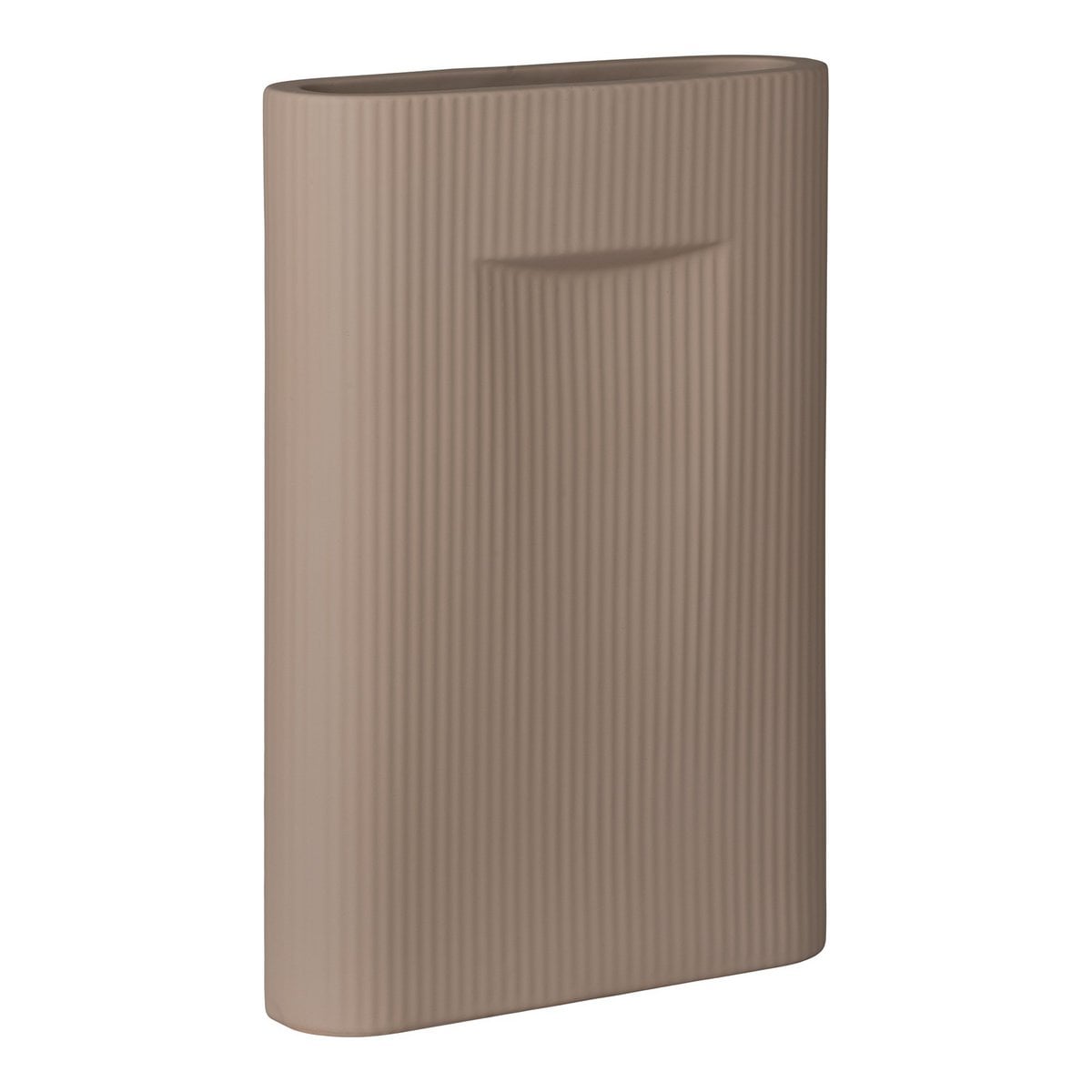 Ceramic Vase - Brown Rustic Vase for Shelves, Tables, Mantels, 24x8.5x35.5cm