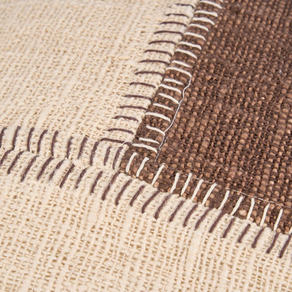 Cotton Patchwork Cushion Cover - Natural Brown, 50x70 cm
