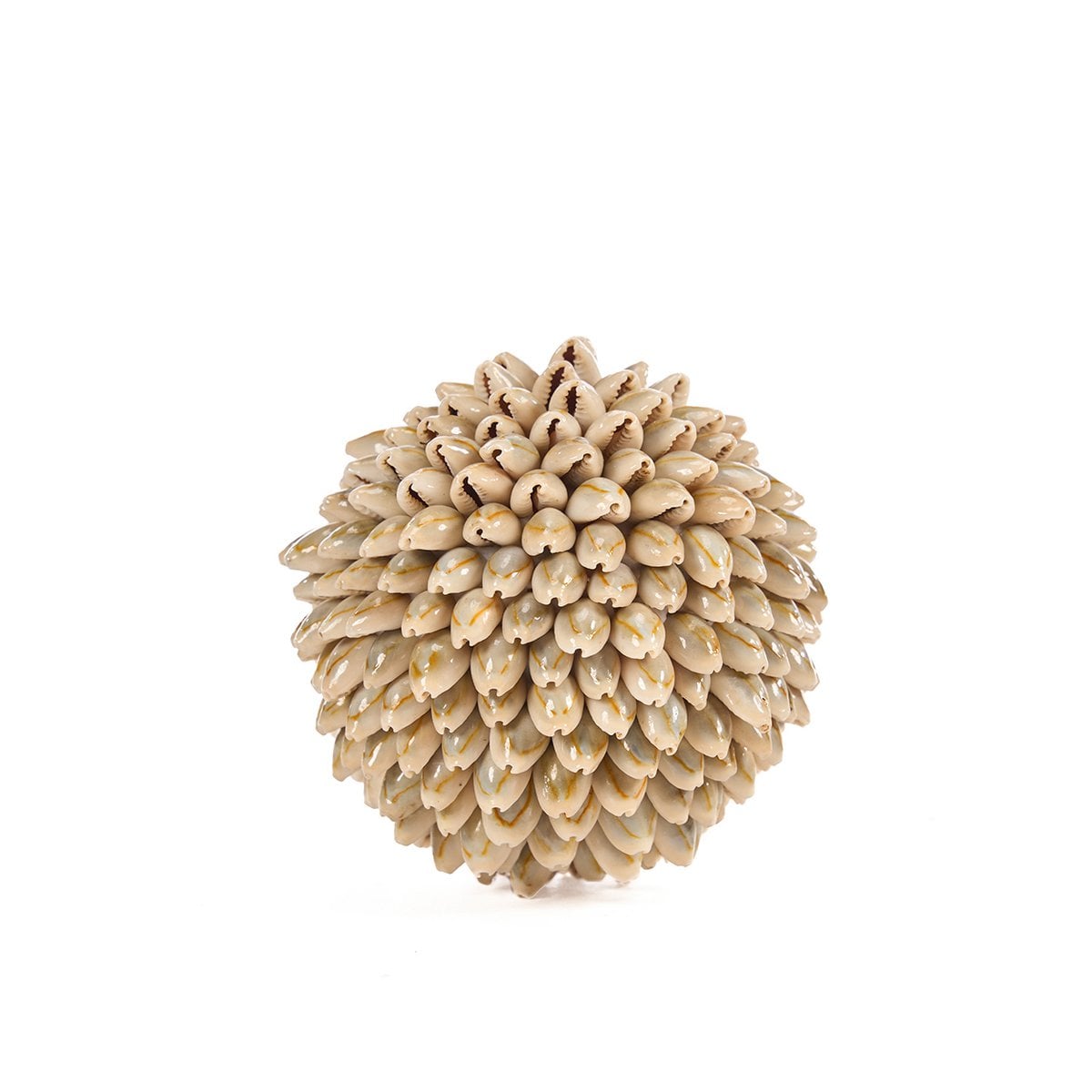 Seashell Ball Decor - Small Coastal Ornament for Shelves
