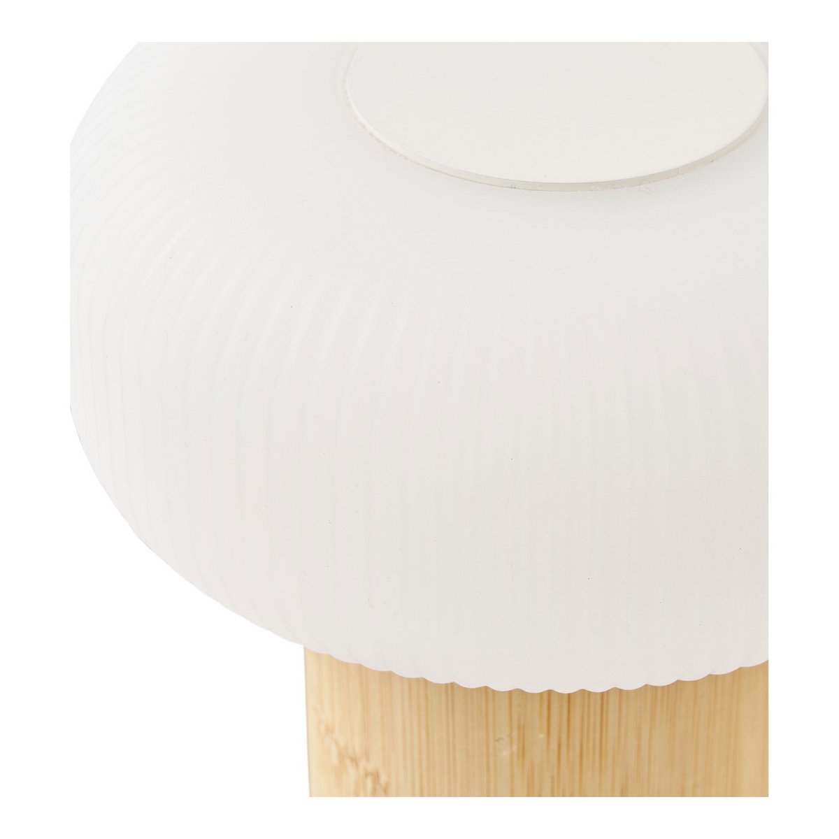 Stafford Table lamp, bamboo/metal/PE, rechargeable, natural, white