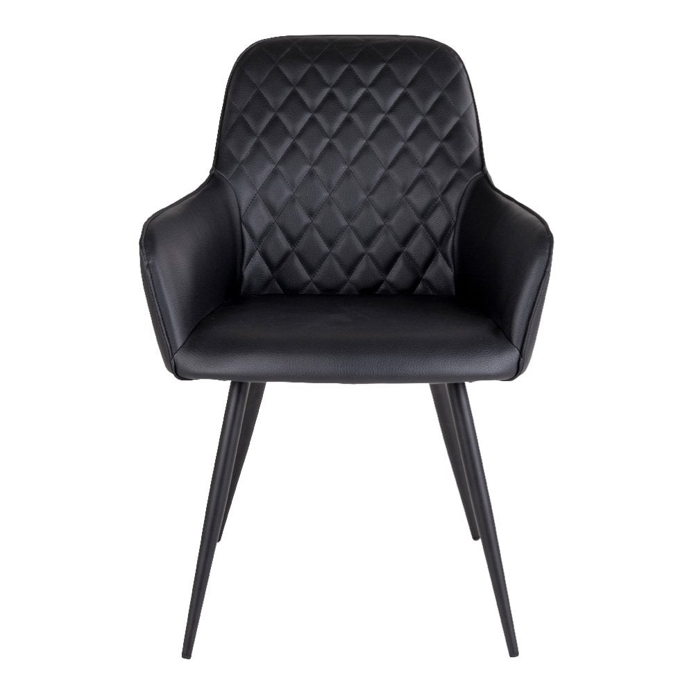 Harbo Dining Chair - PU, Steel, Black - Set of 2