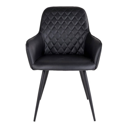 Harbo Dining Chair - PU, Steel, Black - Set of 2
