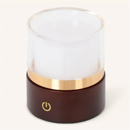 Leo Dark Brown Wireless Rechargeable Lamp | Compact, Dimmable & USB Rechargeable