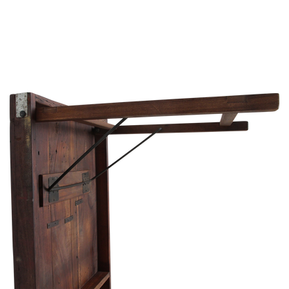 Foldable Brown Dining Table – Recycled Hardwood & Iron Legs