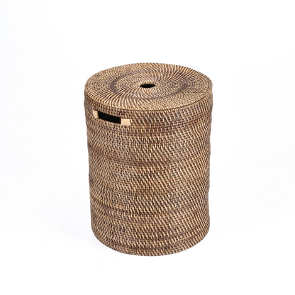 Rattan Laundry Basket - Natural Brown Woven Storage