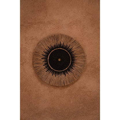 Raffia Macramé Wall Hanging - Black and Natural Wall Decor