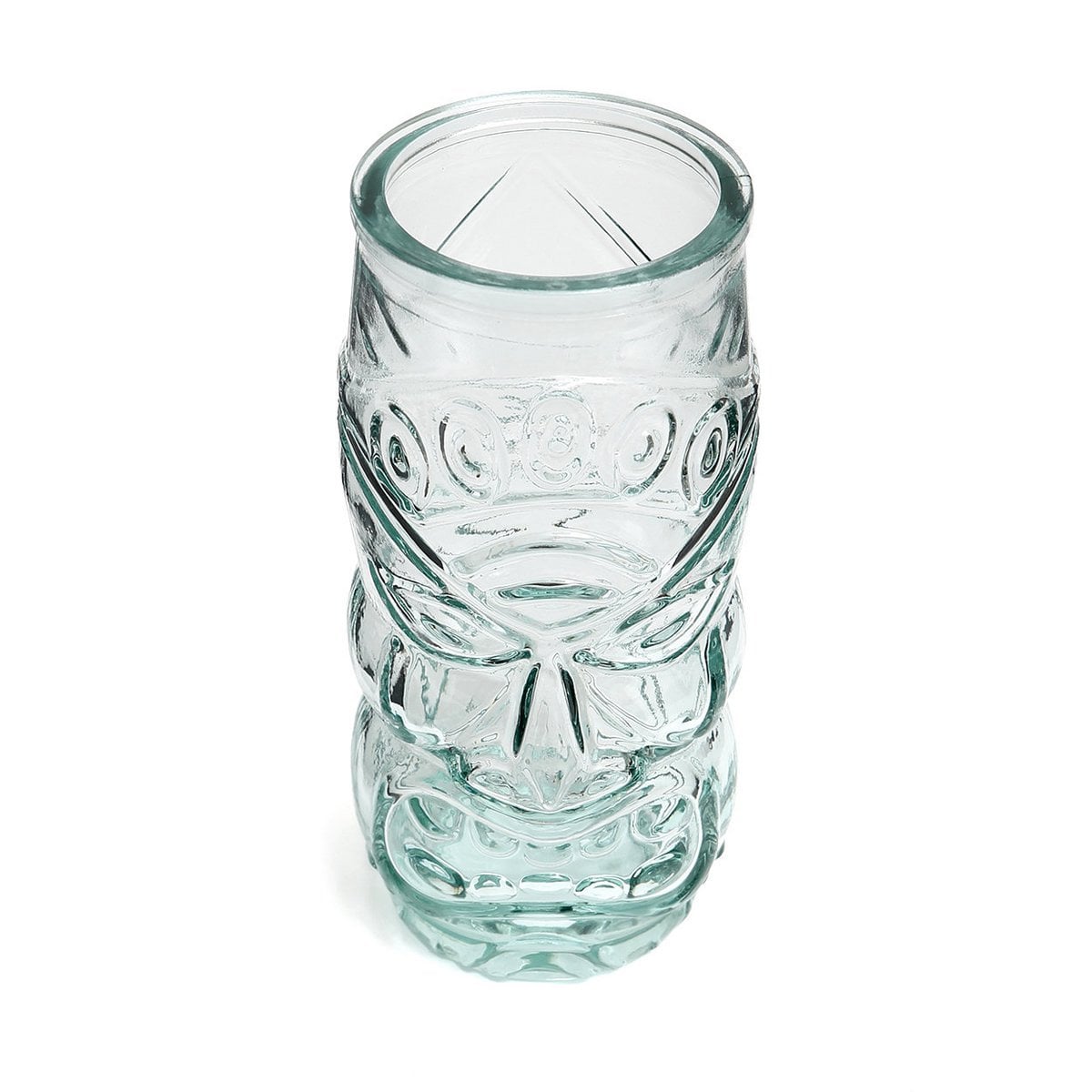 Tiki Drink Glass - Blue Recycled Glass, Island Style