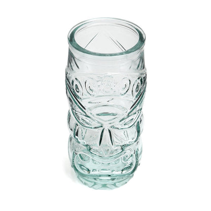Tiki Drink Glass - Blue Recycled Glass, Island Style