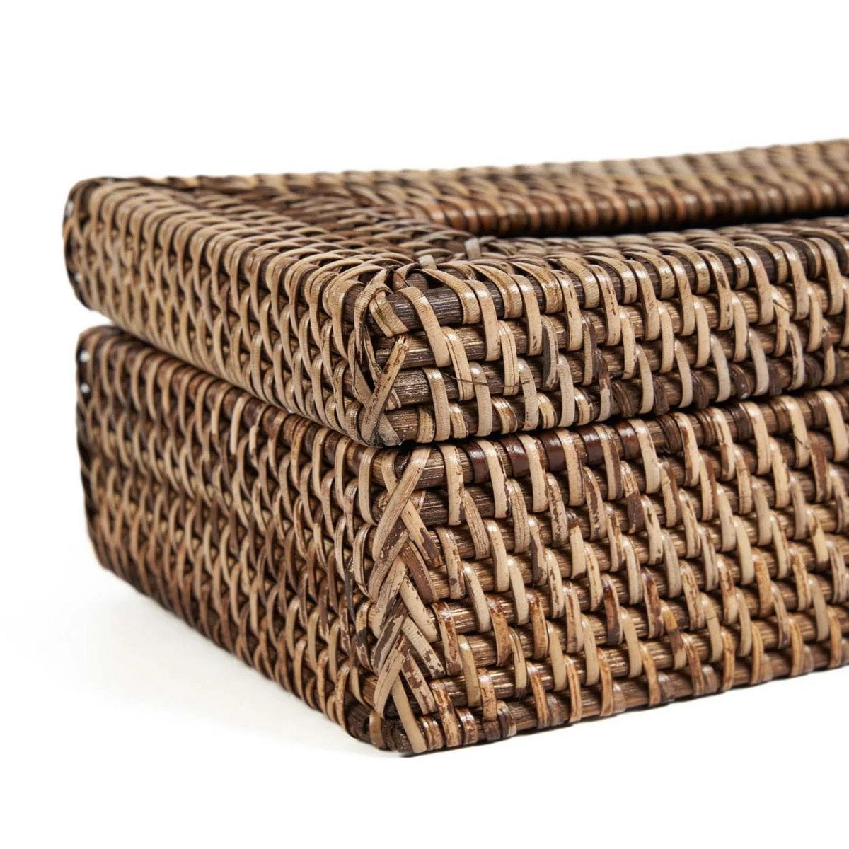 Rattan Tissue Box - Natural Brown