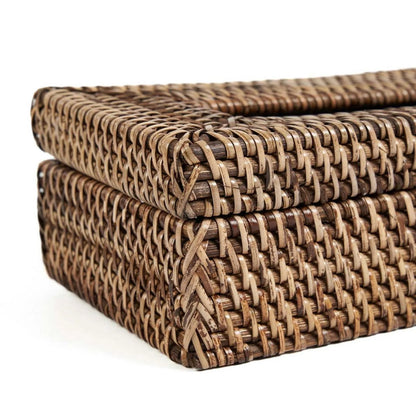 Rattan Tissue Box - Natural Brown