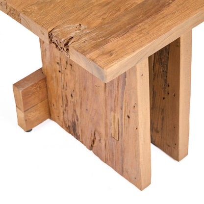 Teak Block Stool - Natural Wood Accent