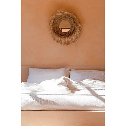 Abaca Woven Mirror - Natural Fiber Wall Decor