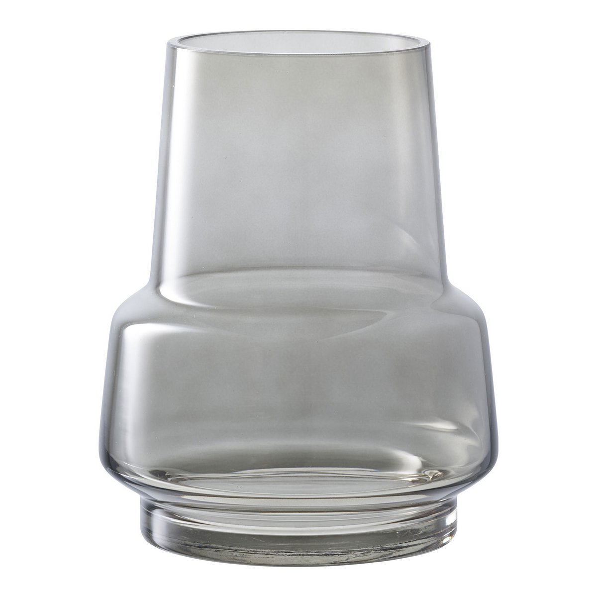 Smoked Grey Glass Vase – Modern Nordic Style, 19 cm