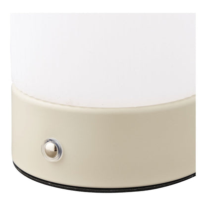 Ashford Table lamp, metal/PE, rechargeable, beige/white