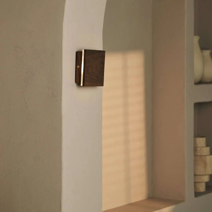Walnut Cordless Wall Light - Rechargeable Dimmable Accent Lighting