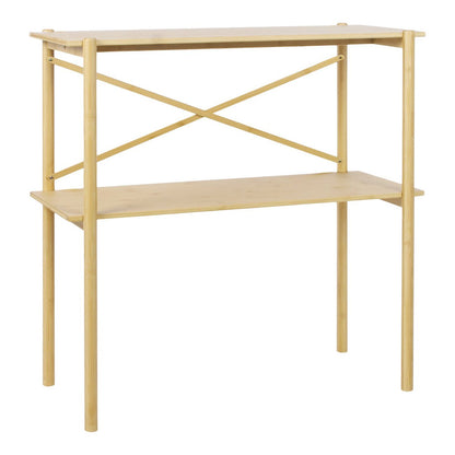 Bamboo Console Table - Natural Slim Entryway Table 83cm
