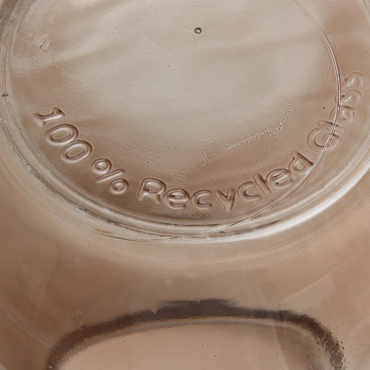 Recycled Glass Vase - Beige Decorative Vase for Flowers, Medium