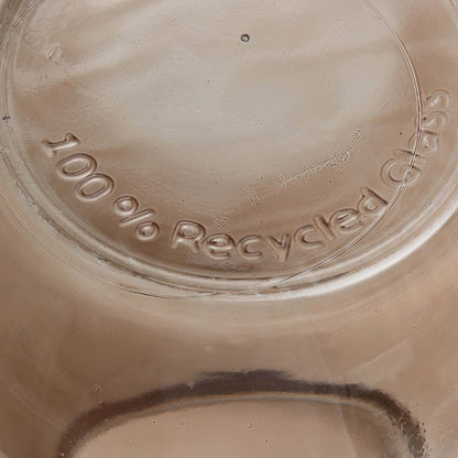 Recycled Glass Vase - Beige Decorative Vase for Flowers, Medium