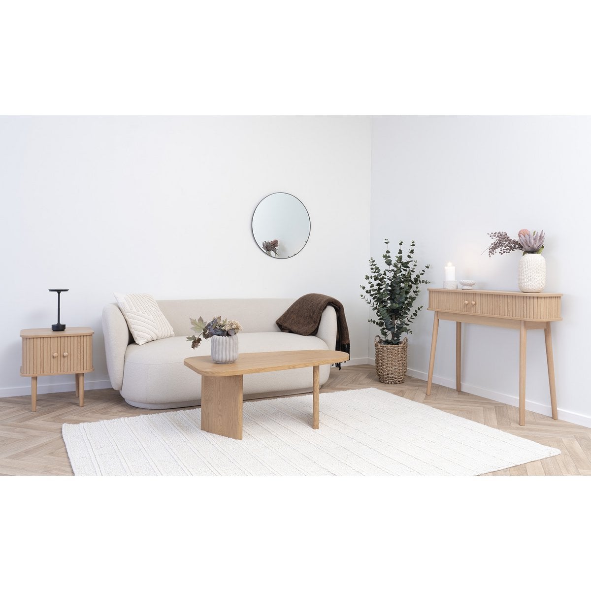 Natural MDF Coffee Table - Modern Style, 100x50cm